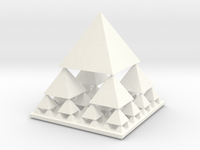 Fractal Pyramid in White Smooth Versatile Plastic