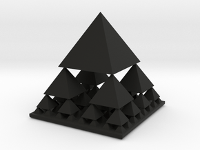 Fractal Pyramid in Black Smooth Versatile Plastic
