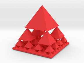 Fractal Pyramid in Red Smooth Versatile Plastic