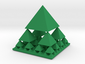 Fractal Pyramid in Green Smooth Versatile Plastic