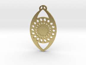 Marden Wiltshire Crop Circle Pendant in Natural Brass