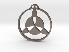 Strethall Essex Crop Circle Pendant in Polished Bronzed-Silver Steel