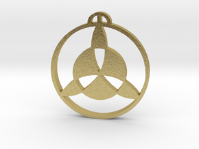 Strethall Essex Crop Circle Pendant in Natural Brass