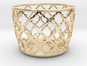 Tealight holder in 14K Yellow Gold