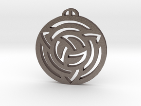 Milk Hill, Wiltshire Crop Circle Pendant in Polished Bronzed-Silver Steel