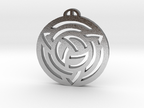 Milk Hill, Wiltshire Crop Circle Pendant in Natural Silver