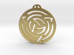 Milk Hill, Wiltshire Crop Circle Pendant in Natural Brass