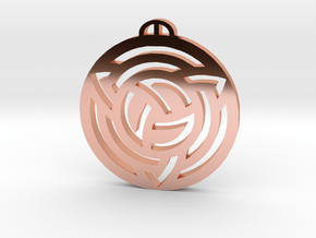 Milk Hill, Wiltshire Crop Circle Pendant in Polished Copper