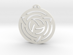 Milk Hill, Wiltshire Crop Circle Pendant in White Natural TPE (SLS)