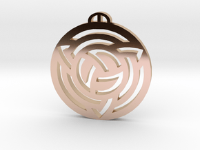 Milk Hill, Wiltshire Crop Circle Pendant in 9K Rose Gold 