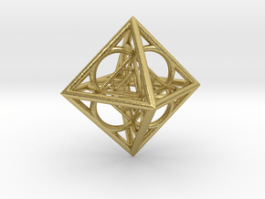 Nested octahedron in Natural Brass
