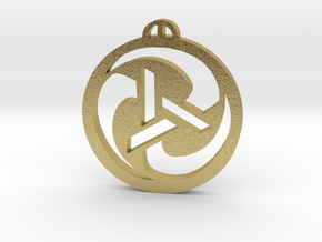 Poynings  West Sussex Crop Circle Pendant in Natural Brass