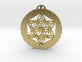 Etchilhampton, Wiltshire Crop Circle Pendant in Natural Brass