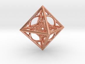Nested octahedron in Polished Copper