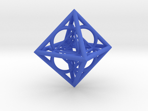 Nested octahedron in Blue Smooth Versatile Plastic