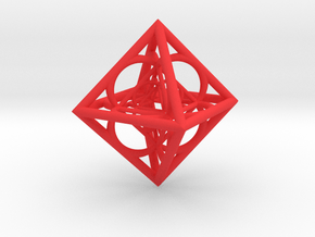 Nested octahedron in Red Smooth Versatile Plastic