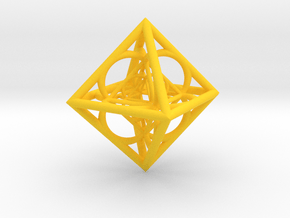 Nested octahedron in Yellow Smooth Versatile Plastic