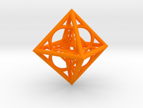 Nested octahedron in Orange Smooth Versatile Plastic