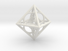 Nested octahedron in White Natural TPE (SLS)