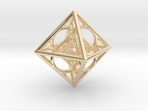 Nested octahedron in 9K Yellow Gold 