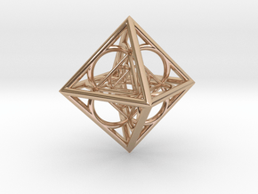 Nested octahedron in 9K Rose Gold 