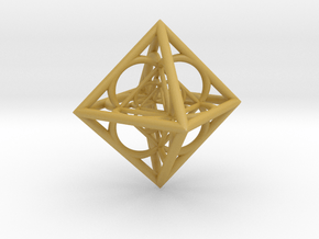 Nested octahedron in Tan Fine Detail Plastic