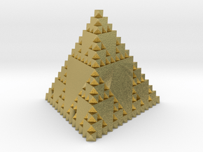 Inverse Sierpinski Tetrahedron Level 3 in Natural Brass
