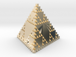 Inverse Sierpinski Tetrahedron Level 3 in 14K Yellow Gold
