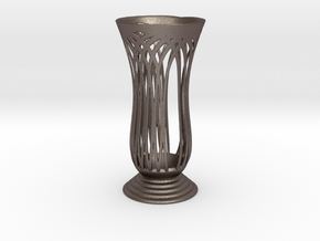 Vase 2011 in Polished Bronzed-Silver Steel