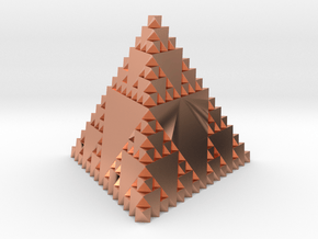 Inverse Sierpinski Tetrahedron Level 3 in Polished Copper