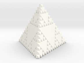 Inverse Sierpinski Tetrahedron Level 3 in White Smooth Versatile Plastic