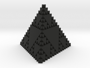 Inverse Sierpinski Tetrahedron Level 3 in Black Smooth Versatile Plastic