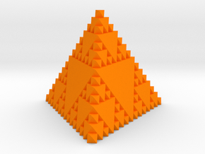 Inverse Sierpinski Tetrahedron Level 3 in Orange Smooth Versatile Plastic