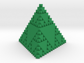 Inverse Sierpinski Tetrahedron Level 3 in Green Smooth Versatile Plastic