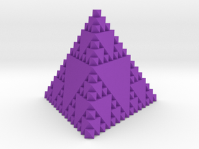 Inverse Sierpinski Tetrahedron Level 3 in Purple Smooth Versatile Plastic