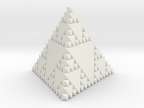 Inverse Sierpinski Tetrahedron Level 3 in White Natural TPE (SLS)