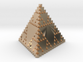 Inverse Sierpinski Tetrahedron Level 3 in 9K Rose Gold 