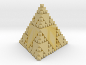 Inverse Sierpinski Tetrahedron Level 3 in Tan Fine Detail Plastic