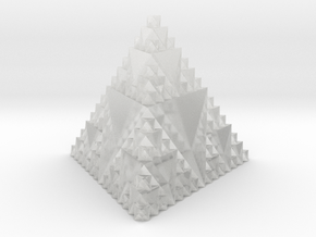 Inverse Sierpinski Tetrahedron Level 3 in Clear Ultra Fine Detail Plastic