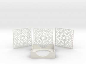 Arabesque Coasters and Holder in PA11 (SLS)