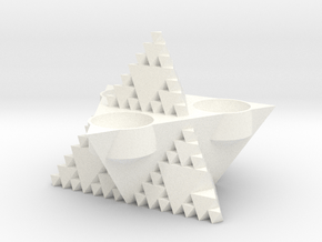 Inverse tetrahedron tlight holder in White Smooth Versatile Plastic