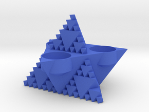 Inverse tetrahedron tlight holder in Blue Smooth Versatile Plastic