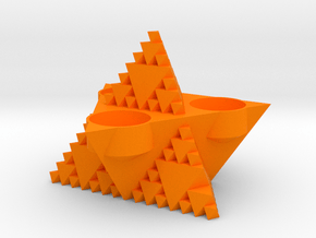 Inverse tetrahedron tlight holder in Orange Smooth Versatile Plastic