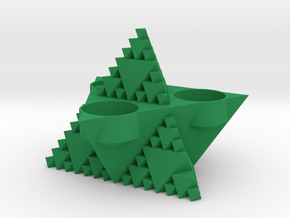 Inverse tetrahedron tlight holder in Green Smooth Versatile Plastic