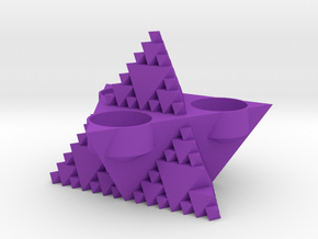 Inverse tetrahedron tlight holder in Purple Smooth Versatile Plastic