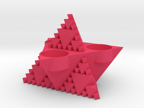 Inverse tetrahedron tlight holder in Pink Smooth Versatile Plastic