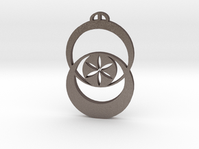 Boorowa, New South Wales Crop Circle Pendant in Polished Bronzed-Silver Steel