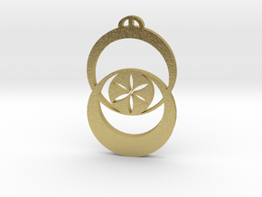 Boorowa, New South Wales Crop Circle Pendant in Natural Brass