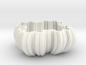 Fractal Bowl in White Smooth Versatile Plastic