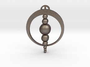 Finale Emilia, Lombardia Crop Circle Pendant in Polished Bronzed-Silver Steel